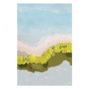 Custom Rectangular Moss Rugs Blue