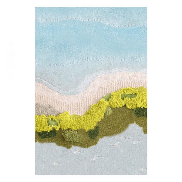 Custom Rectangular Moss Rugs Blue