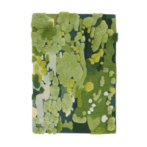 Custom Green Rectangular Moss Rugs, Lichen Landscape