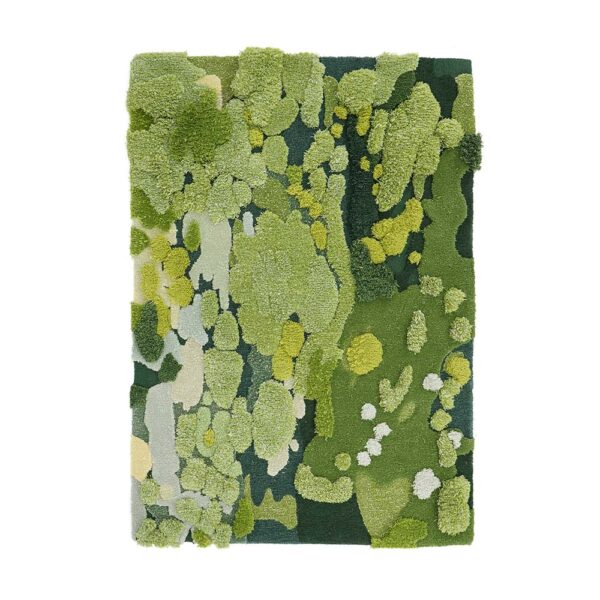 Custom Green Rectangular Moss Rugs, Lichen Landscape
