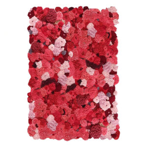 Custom Rectangular Moss Rugs Red