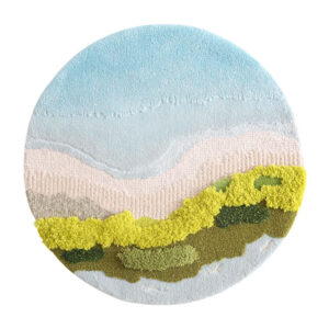 Custom Round Moss Rugs Blue