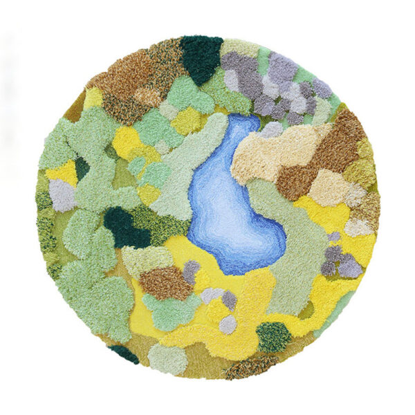 Custom Round Moss Rugs Green
