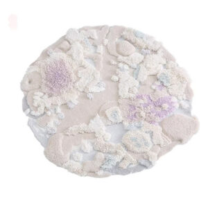 Custom Round Moss Rugs White