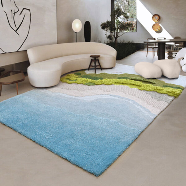 Custom Rectangular Moss Rugs Blue - Image 6