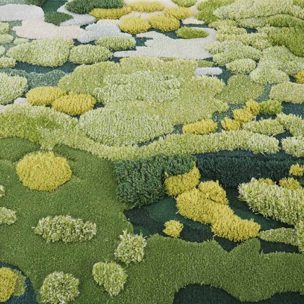 Custom Green Rectangular Moss Rugs, Lichen Landscape - Image 3