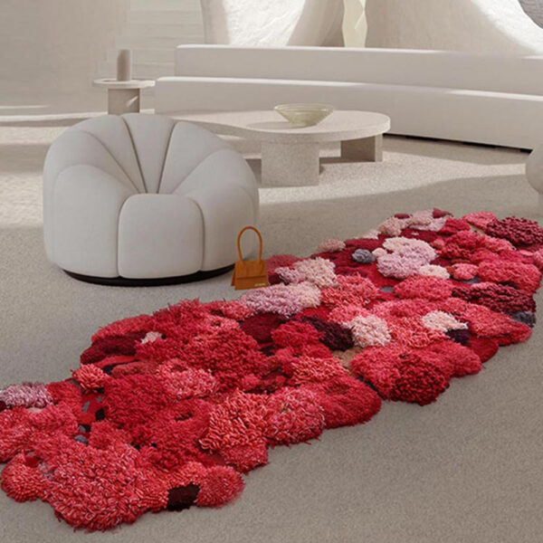 Custom Red Moss Rugs, Organic Shape - Image 5