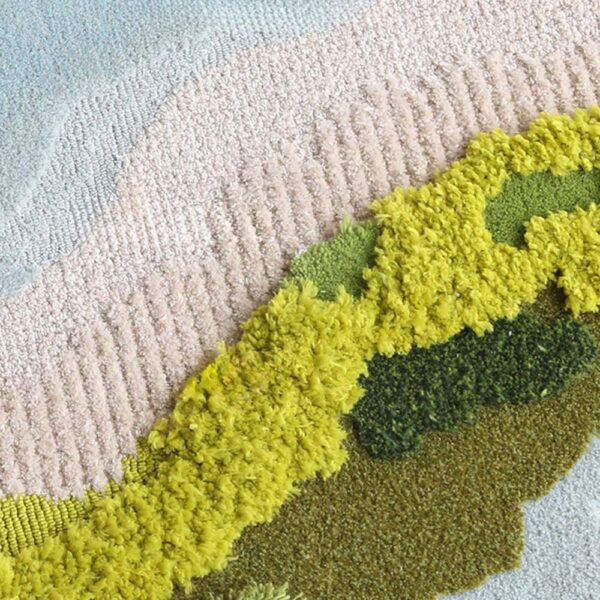 Custom Rectangular Moss Rugs Blue - Image 3