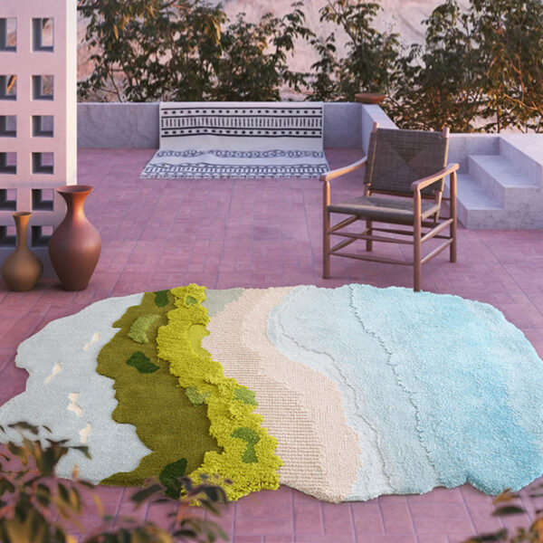 Custom Oval Moss Rugs Blue - Image 4
