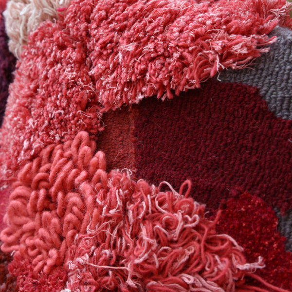 Custom Red Moss Rugs, Organic Shape - Image 2