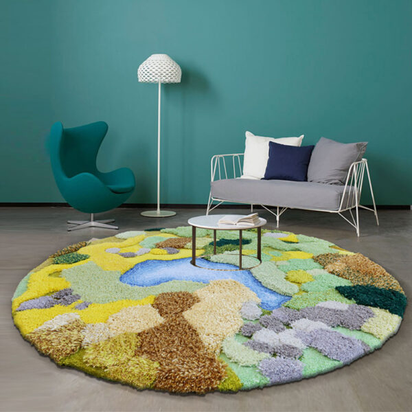 Custom Round Moss Rugs Green - Image 6
