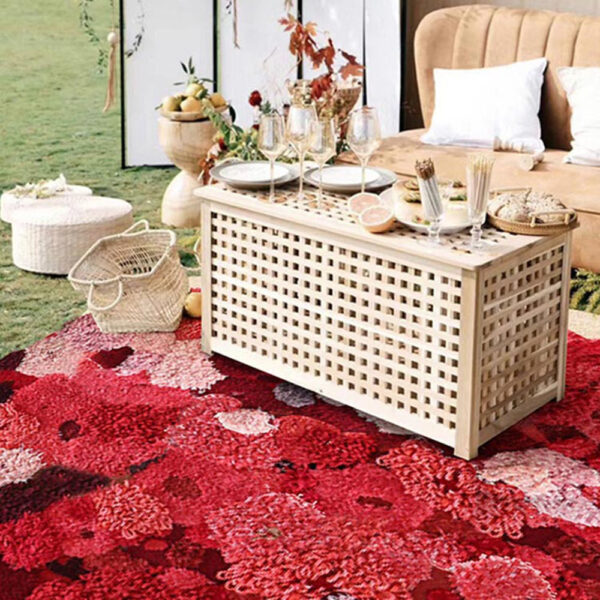 Custom Round Moss Rugs Red - Image 6
