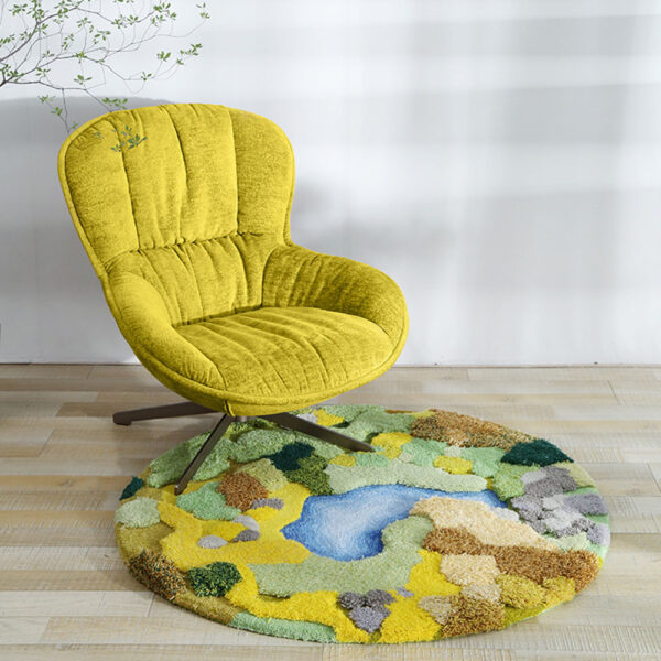 Custom Round Moss Rugs Green - Image 5